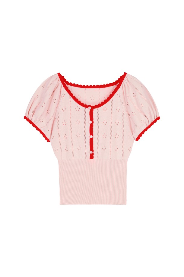 MARGARIN FINGERS - 스웨터 - [24SP] PETIT POINTELLE KNIT (LIGHT PINK)