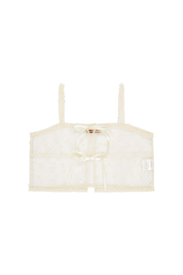 MARGARIN FINGERS - 베스트 - [24SP] FLOWER BEADS BUSTIER (CREAM)