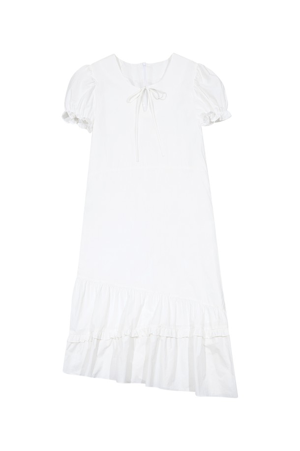 MARGARIN FINGERS - 반소매 원피스 - [24SP] FRILL DETAIL DRESS (WHITE)