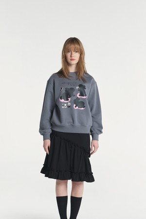 [23SPRING] BUNNIES SWEAT SHIRT (CHARCOAL)