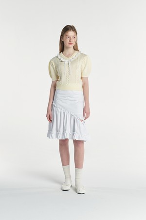 [23SPRING] CUT OUT FRILL SKIRT (WHITE)