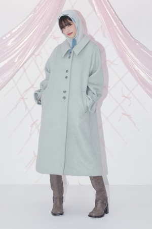 [23WINTER] HAIRY WOOL LONG COAT (MINT)