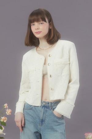 [24SP] LACE FRINGE JACKET (IVORY)