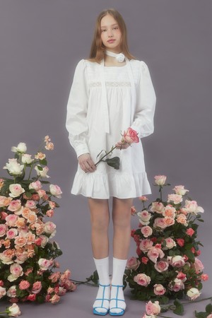 [24SP] ROSY SCARF ONE-PIECE (WHITE)