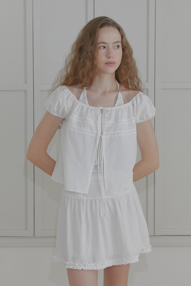 MARGARIN FINGERS - 블라우스 - [24SUMMER] LOOSE SQUARE BLOUSE (WHITE)