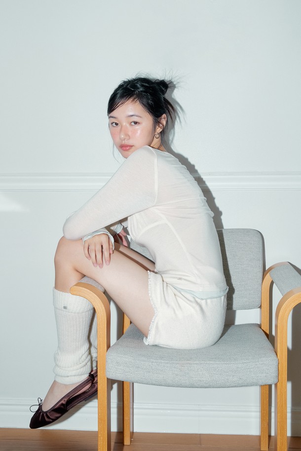 MARGARIN FINGERS - 쇼트팬츠 - [24FW] LACE KNIT SHORTS (CREAM)