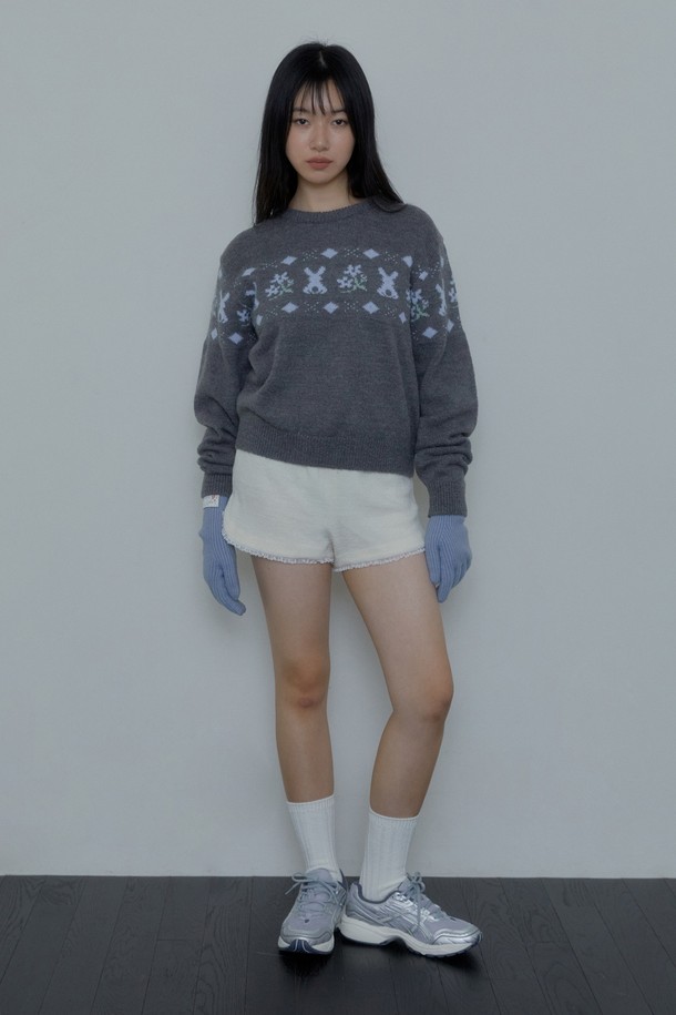 MARGARIN FINGERS - 스웨터 - [24FW] RABBIT WOOL SWEATER (GREY)