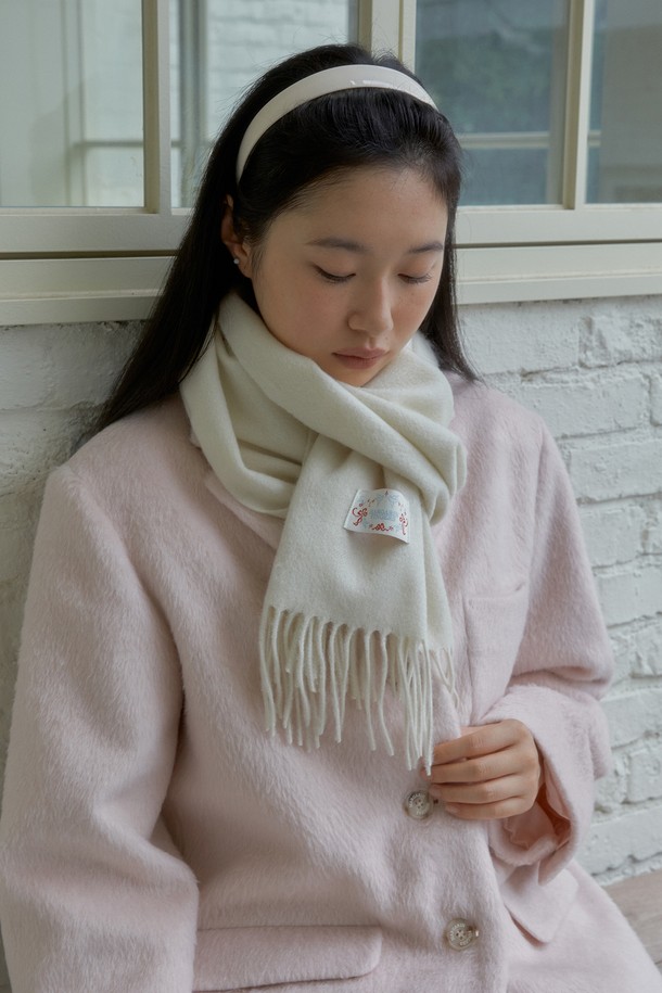 MARGARIN FINGERS - 스카프/머플러 - [11/21예약발송][24FW] WOOL FRINGE MUFFLER (IVORY)