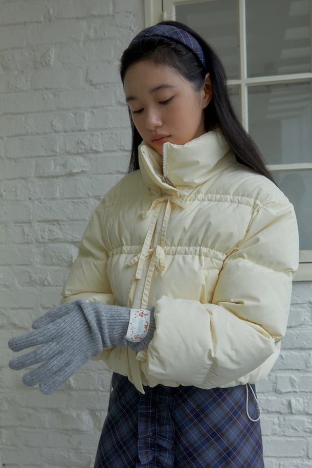 MARGARIN FINGERS - 장갑 - [24FW] FINGER HOLE KNIT GLOVES (GREY)