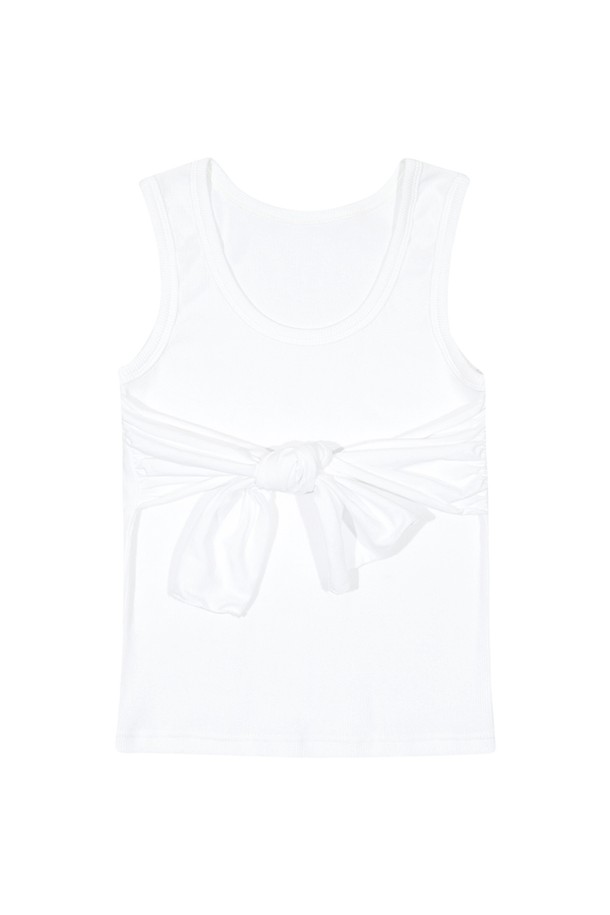 MARGARIN FINGERS - 민소매티셔츠 - [24MID CAPSULE] RIBBON TIE TANK TOP (WHITE)