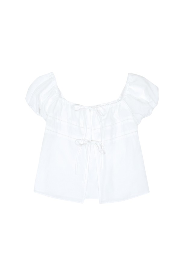 MARGARIN FINGERS - 블라우스 - [24SUMMER] LOOSE SQUARE BLOUSE (WHITE)