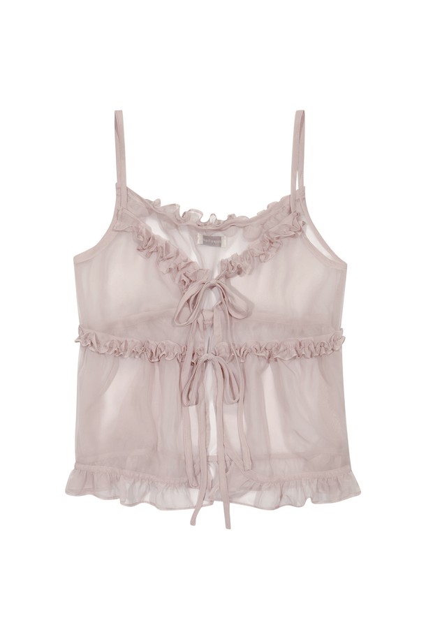 MARGARIN FINGERS - 베스트 - [24FW] FRILL CHIFFON BUSTIER (SMOKE VIOLET)