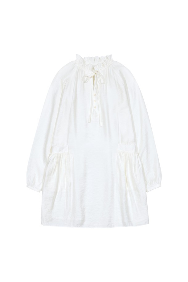 MARGARIN FINGERS - 긴소매 원피스 - [24FW] LILY SHIRRING ONE-PIECE (WHITE)