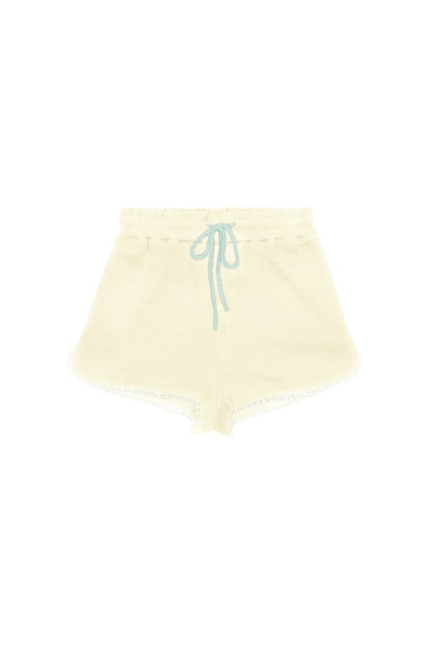 MARGARIN FINGERS - 쇼트팬츠 - [24FW] LACE KNIT SHORTS (CREAM)