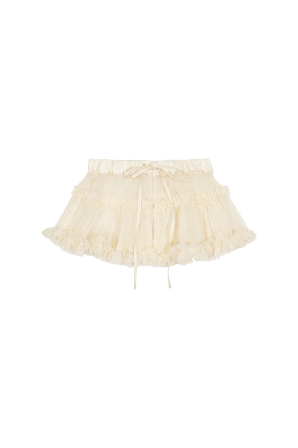 MARGARIN FINGERS - 미니스커트 - [24FW] TUTU SKIRT BELT (CREAM)