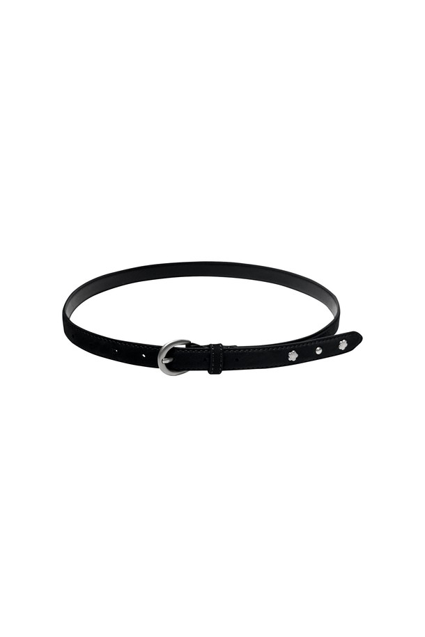 MARGARIN FINGERS - 벨트 - [24FW] RIVET LEATHER BELT (BLACK)