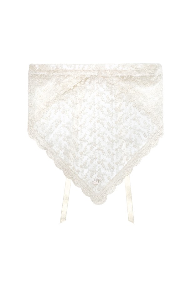 MARGARIN FINGERS - 모자 - [24FW] PENDANT LACE BONNET (CREAM)