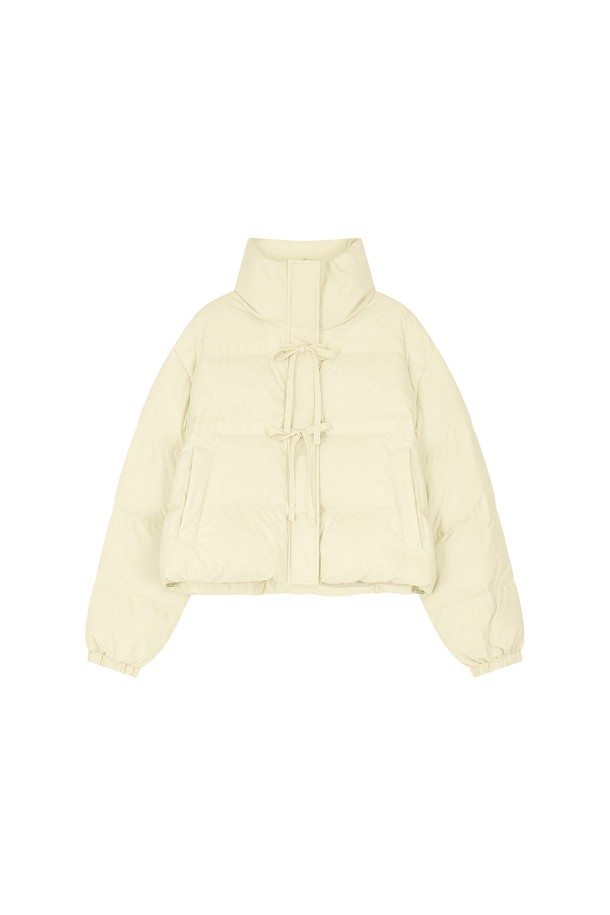 MARGARIN FINGERS - 패딩 - [24FW] RIBBON SHIRRING PADDING (CREAM)