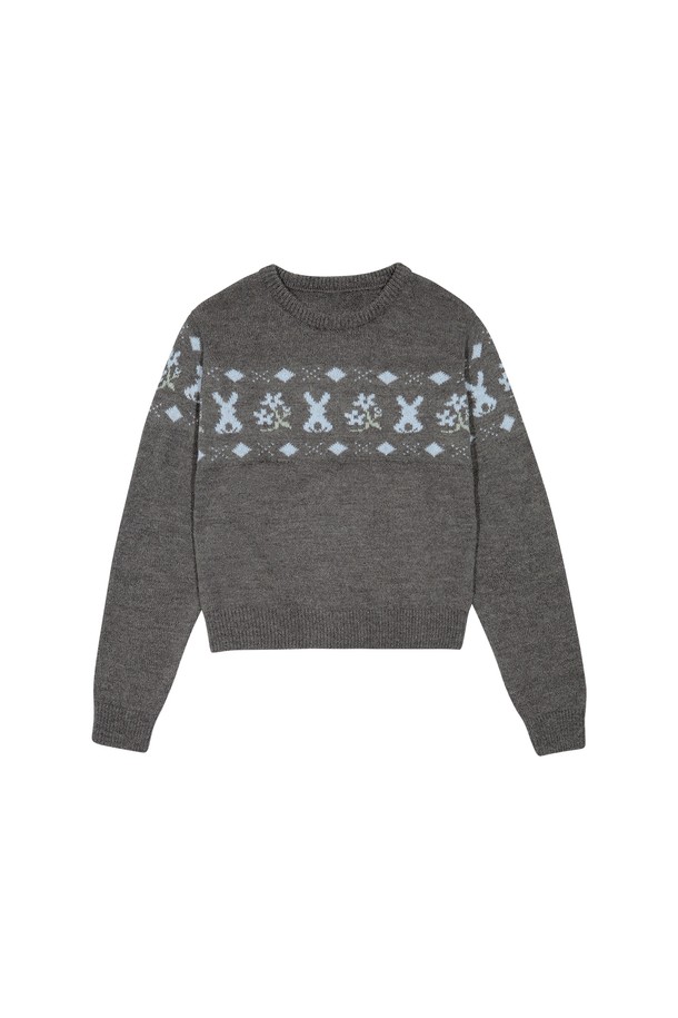 MARGARIN FINGERS - 스웨터 - [24FW] RABBIT WOOL SWEATER (GREY)