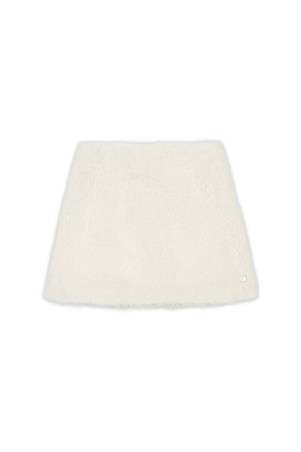 MARGARIN FINGERS - 미니스커트 - [24FW] HAIRY MINI SKIRT (CREAM)