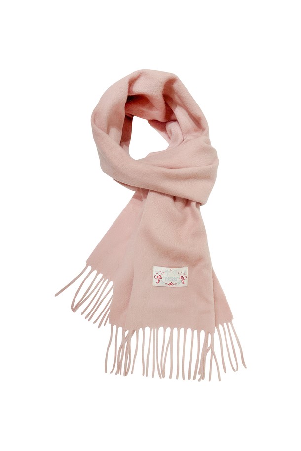 MARGARIN FINGERS - 스카프/머플러 - [11/21예약발송][24FW] WOOL FRINGE MUFFLER (LIGHT PINK)