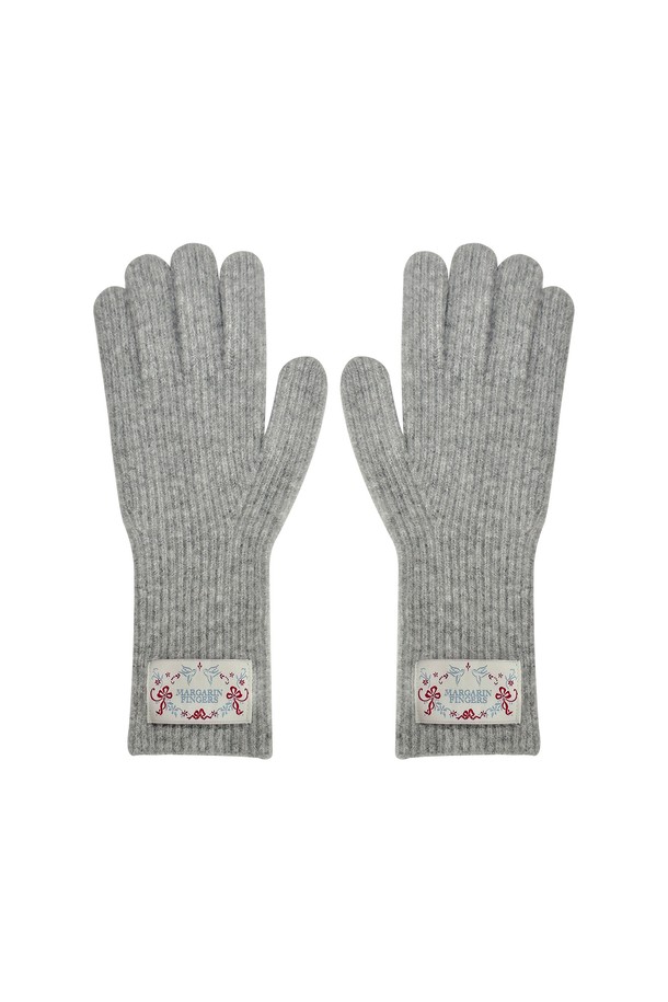 MARGARIN FINGERS - 장갑 - [24FW] FINGER HOLE KNIT GLOVES (GREY)