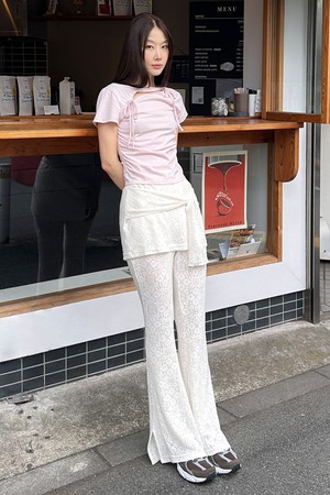 [24MID CAPSULE] LACE SKIRT PANTS (CREAM)