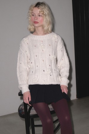 [24WINTER] HANDMADE CORSAGE KNIT (CREAM)