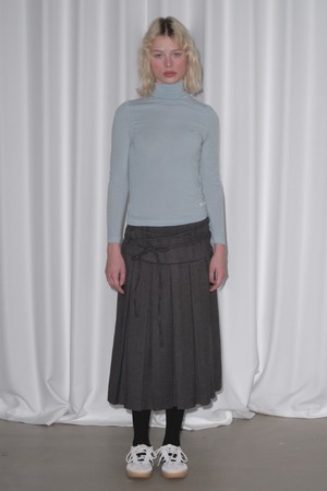 [24WINTER] STRING PLEATS SKIRT (CHARCOAL)