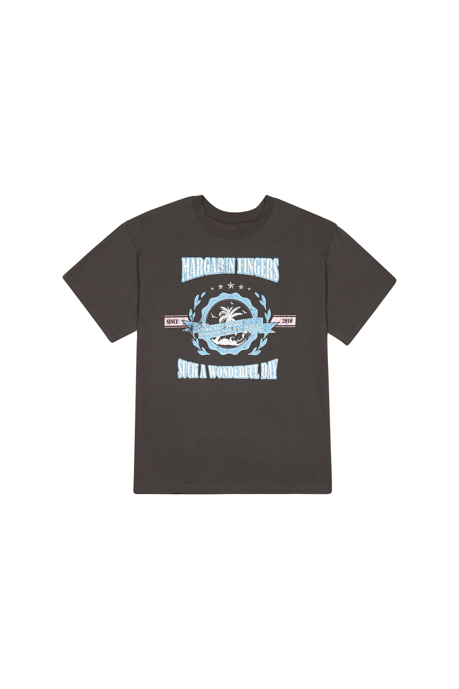 24SUMMER] PALM TREE BOXY T-SHIRT (CHARCOAL)_MARGARIN FINGERS