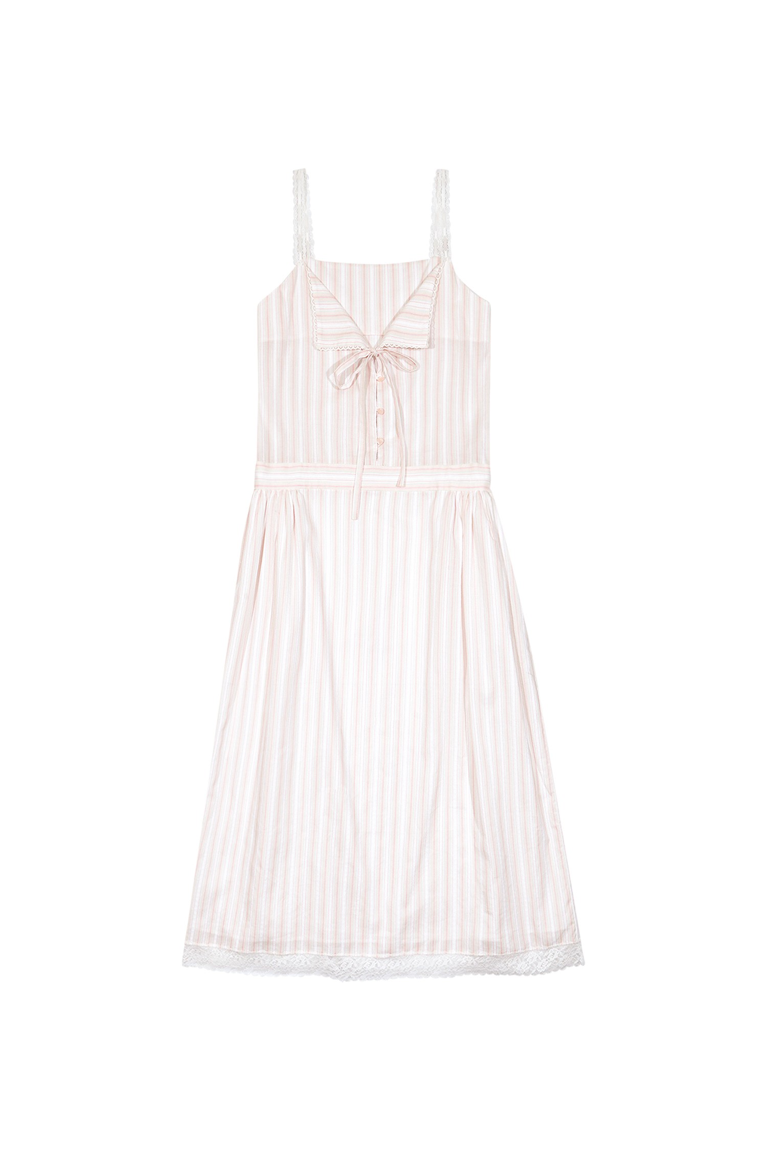 MARGARIN FINGERS] [24SUMMER] LACE STRIPE LONG ONE-PIECE