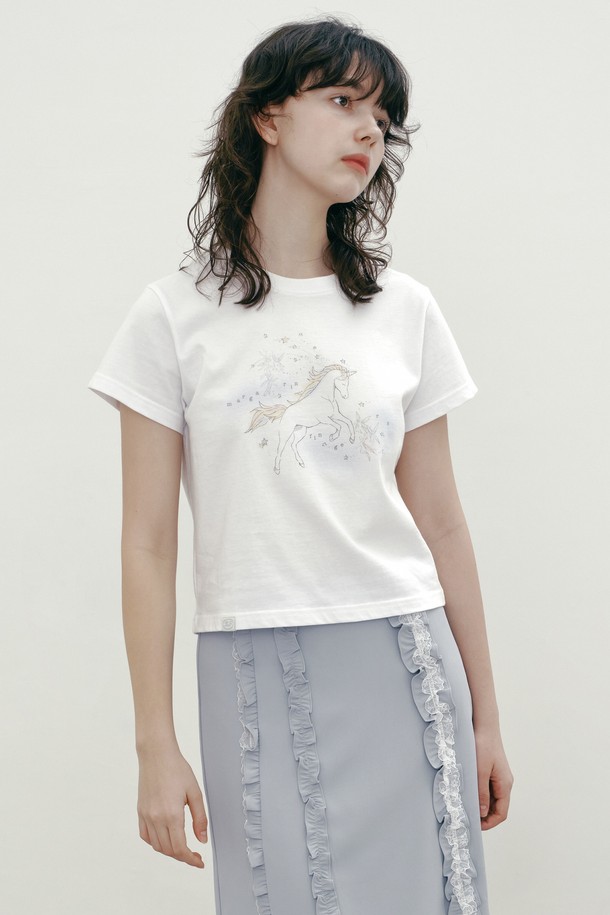 MARGARIN FINGERS - 반소매 티셔츠 - [25SP] UNICORN T-SHIRT (WHITE)