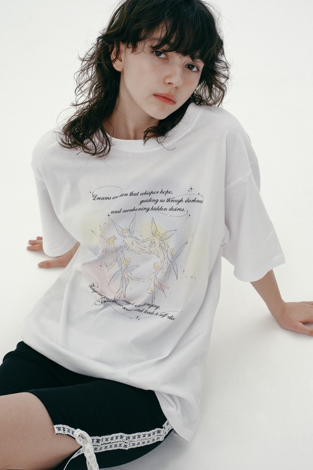 MARGARIN FINGERS - 반소매 티셔츠 - [25SP] FAIRY TWINKLE T-SHIRT (WHITE)