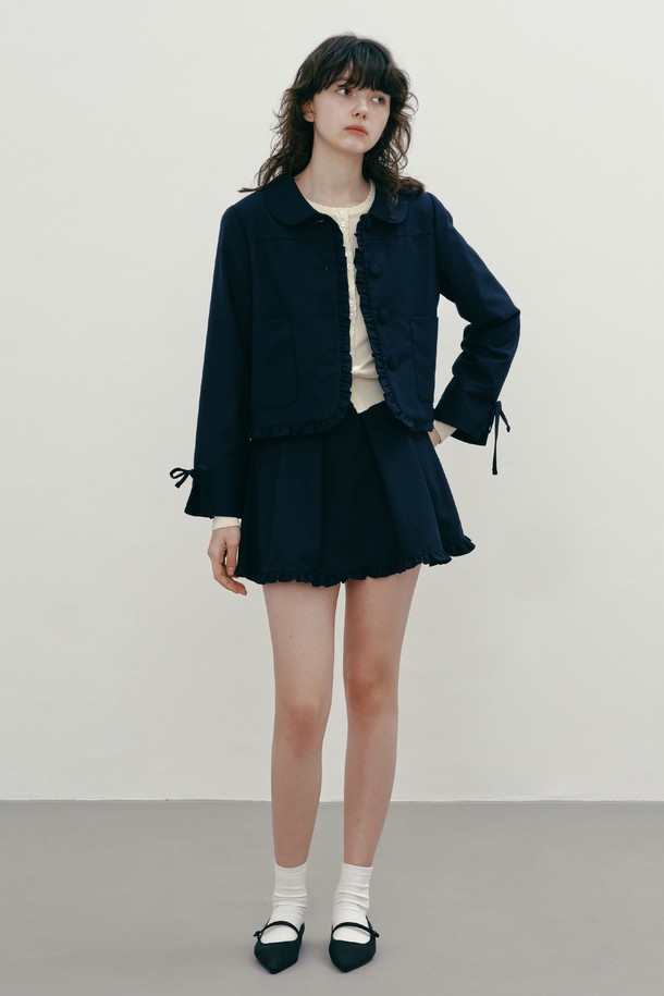 MARGARIN FINGERS - 미니스커트 - [25SP] PLUMP FRILL SKIRT (NAVY)