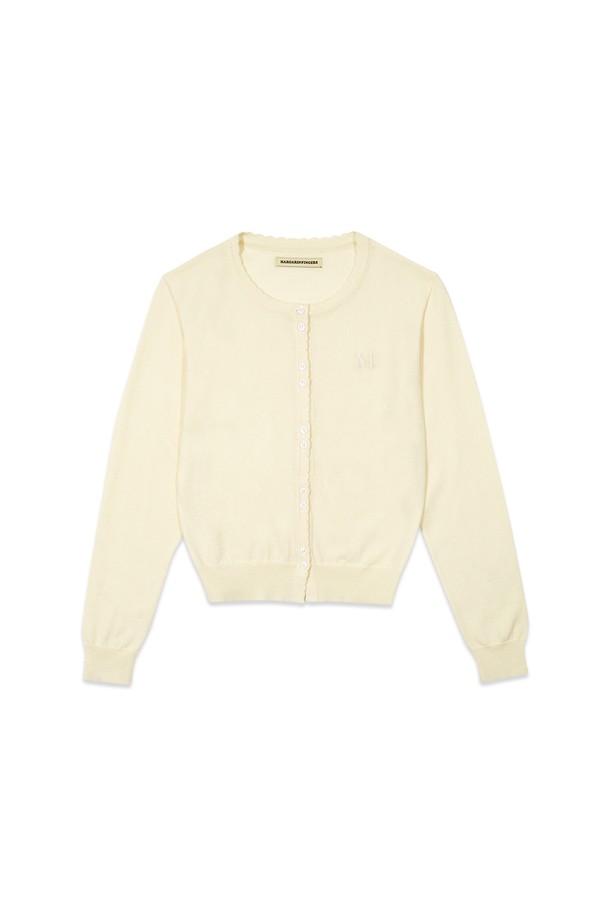 MARGARIN FINGERS - 가디건 - [25SP] LOGO SCALLOP CARDIGAN (CREAM)