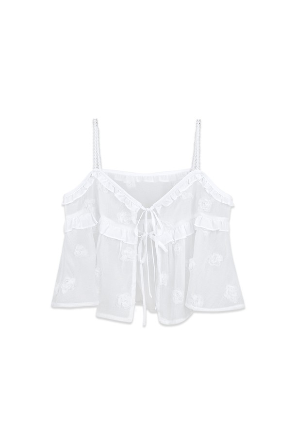 MARGARIN FINGERS - 베스트 - [25SP] ROSE FRILL BUSTIER (WHITE)