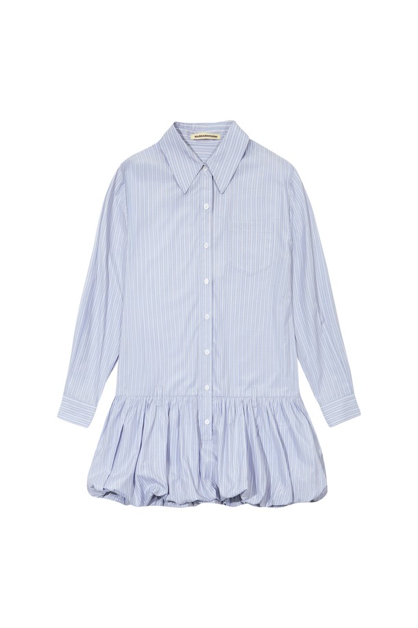 MARGARIN FINGERS - 긴소매 원피스 - [25SP] SHIRT BALLOON ONE-PIECE (LIGHT BLUE)