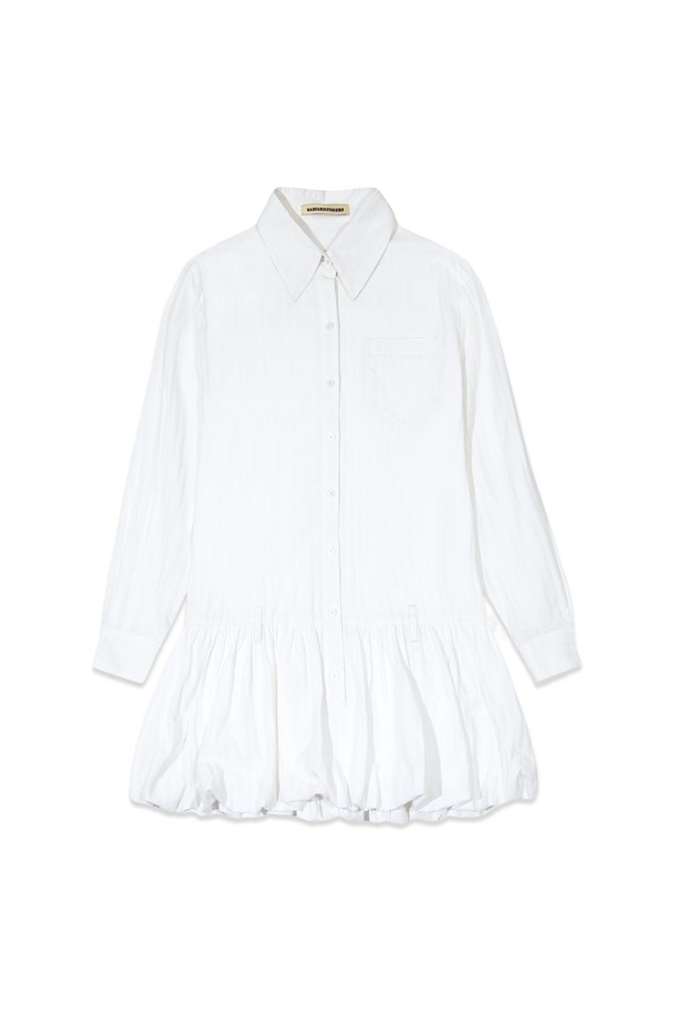 MARGARIN FINGERS - 긴소매 원피스 - [25SP] SHIRT BALLOON ONE-PIECE (WHITE)