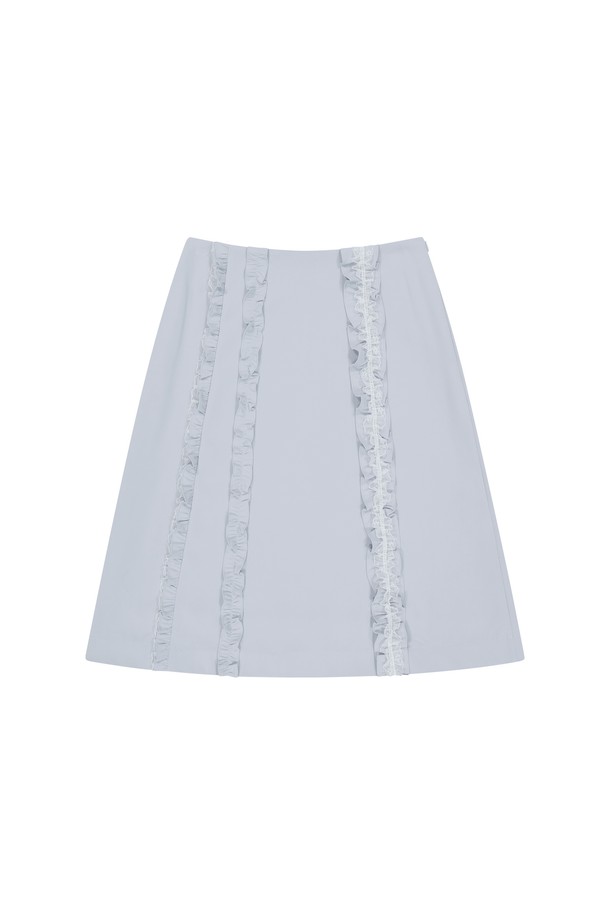 MARGARIN FINGERS - 미디스커트 - [25SP] LACE RUFFLE SKIRT (SKY)