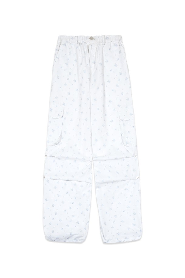 MARGARIN FINGERS - 트레이닝 팬츠/조거 - [25SP] FLORAL CARGO PANTS (WHITE)