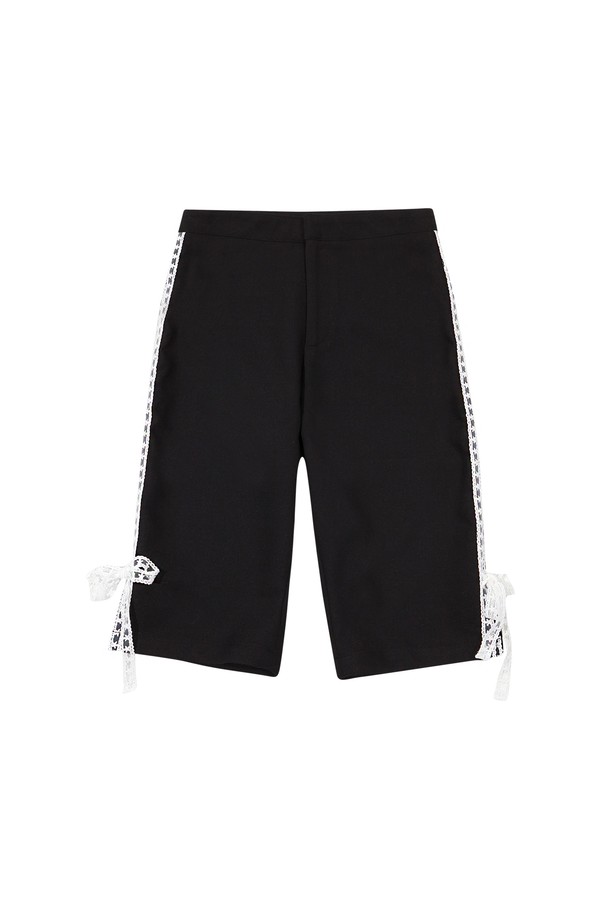 MARGARIN FINGERS - 쇼트팬츠 - [25SP] LACE CAPRI PANTS (BLACK)