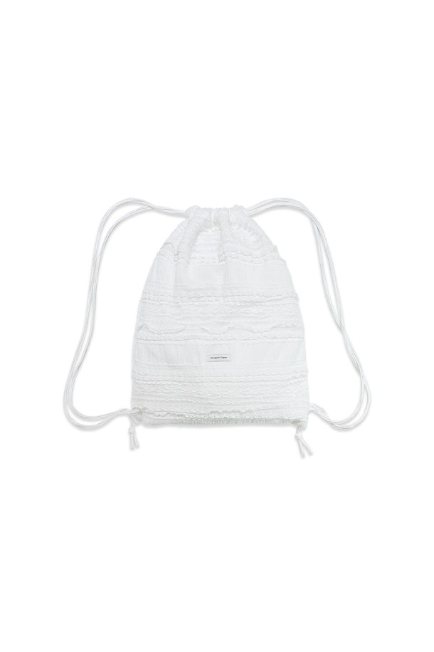 MARGARIN FINGERS - 백팩 - [25SP] LACE FRILL STRING BAG (WHITE)