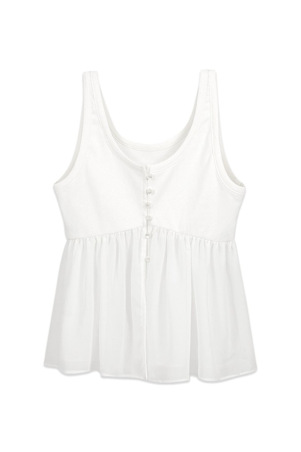 [25SUMMER] SHEER RIB BUSTIER (IVORY)는 면, 폴리에스테르, 스판덱스 혼방 소재의 여성용 버스티에입니다. 얇은 두께감과 부드러운 촉감, 립 소재와 시폰 소재의 조합으로 페미닌한 무드를 연출하며, 크롭 기장과 스퀘어넥 디자인이 특징입니다. 아이보리 컬러의 무지 패턴에 민소매 스타일로, 비침이 있으며 신축성이 약간 느껴지는 슬림핏 상의입니다.
