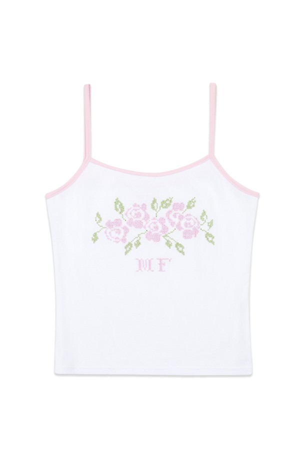 [25SUMMER] ROSE EMBROIDERY TANK TOP (WHITE)은 부드러운 면 소재로 제작되었으며, 얇고 시원한 착용감을 선사합니다. 화이트 컬러 바탕에 핑크 트림 장식과 섬세한 장미 자수 디테일이 페미닌한 무드를 더하며, 스퀘어넥 라인과 크롭 기장이 특징입니다. 립 디테일과 신축성이 있어 편안하게 착용 가능하며, 약간의 비침이 있는 여름철 여성용 민소매 탱크탑입니다.
