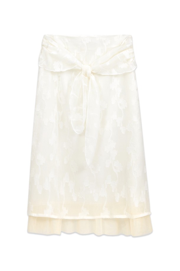 MARGARIN FINGERS ♥ RIBBON DETAIL MERMAID SKIRT MARGARIN FINGERS] [25SUMMER] RIBBON DETAIL MERMAID SKIRT (CREAM)