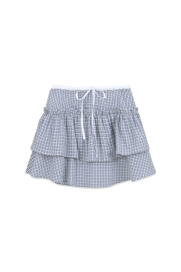 [25SUMMER] CHECK CANCAN SKIRT (NAVY)는 여름에 시원하게 입기 좋은 여성용 스커트입니다. 네이비 컬러의 체크 패턴과 부드러운 면, 폴리에스테르 혼방 소재로 제작되었으며, 허리 밴드, 리본 장식, 사이드 지퍼 디테일이 돋보입니다. A라인 핏과 캔캔 스타일로 볼륨감을 더하고, 부분 안감 처리되어 비침을 최소화했습니다.
