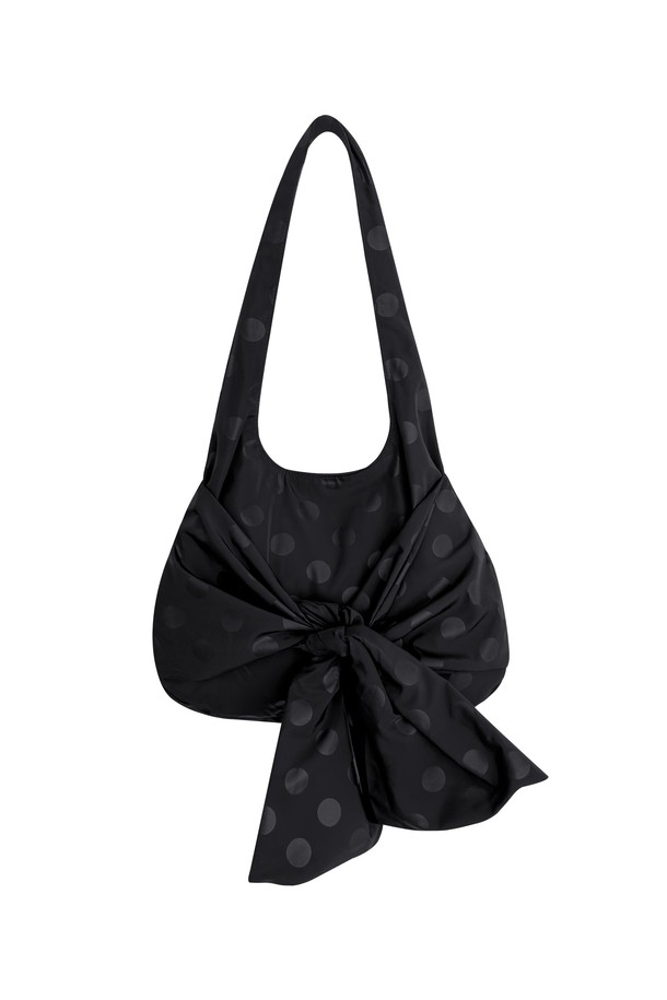 MARGARIN FINGERS ♥ RIBBON STRAP HOBO BAG /追跡付 MARGARIN FINGERS] [25SUMMER] RIBBON STRAP HOBO BAG (BLACK)