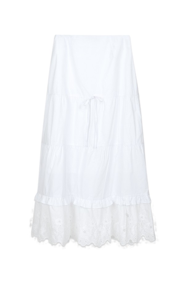 [25FW] 로즈 아이렛 롱 스커트 (화이트)는 우아하고 클래식한 스타일을 연출하는 여성 롱 스커트입니다. 면, 폴리에스테르, 레이온 혼방 소재로 제작되어 가을, 겨울 시즌에 적합하며, 중간 두께감과 일반적인 촉감으로 편안하게 착용할 수 있습니다. A라인 핏에 레이스 및 아일렛 패턴, 리본 디테일이 더해져 로맨틱한 무드를 자아냅니다. 사이드 지퍼와 안감으로 편의성을 높였으며, 데이트룩, 모임룩, 겨울 데일리룩 등 다양한 TPO에 활용하기 좋습니다.

