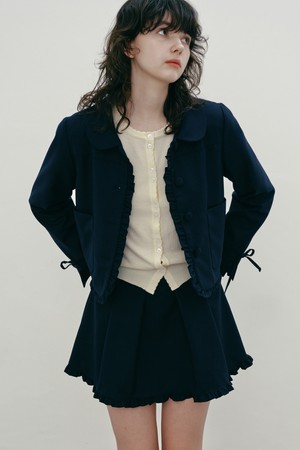 [25SP] FRILL RIBBON JACKET (NAVY)