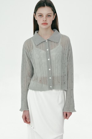 [25SP] COLLAR MOHAIR CARDIGAN (MINT)